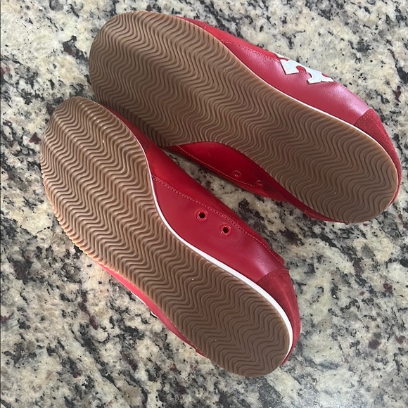 Tory Burch Red and White Double T Sneakers - Picture 12 of 12